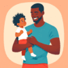 illustration father holding child - Motherhood Center